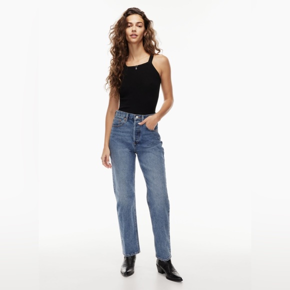Aritzia Denim - Aritzia Denim Forum Joni High Rise Loose Jean in Dark Bleu & Stormy, 29